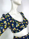 1970s vintage floral top & skirt set / co-ord / Jeff Banks / Clobber / Mod / 60s hippie