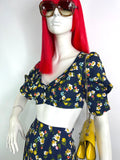 1970s vintage floral top & skirt set / co-ord / Jeff Banks / Clobber / Mod / 60s hippie