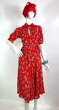 1970s vintage Deco inspired midi dress / Biba / Clobber / Bus Stop / Lee Bender / 40s
