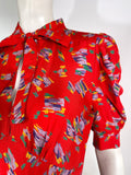 1970s vintage Deco inspired midi dress / Biba / Clobber / Bus Stop / Lee Bender / 40s