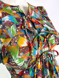 Mister Ant 1970s vintage psychedelic maxi dress / flutter sleeves / festival / Hippie