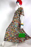 Mister Ant 1970s vintage psychedelic maxi dress / flutter sleeves / festival / Hippie