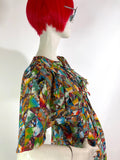 Mister Ant 1970s vintage psychedelic maxi dress / flutter sleeves / festival / Hippie