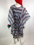 Clobber 1970s vintage psychedelic dress / angel sleeves / festival / Jeff Banks / Stevie Nicks