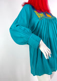 1970s vintage hippie Mexicana cotton boho blouse / Hippie / Penny Lane / Almost Famous