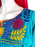 1970s vintage hippie Mexicana cotton boho blouse / Hippie / Penny Lane / Almost Famous