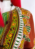 1970s vintage cotton kaftan / smock dress / 60s / Festival / Hippie / aztec / wizard sleeves