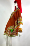 1970s vintage cotton kaftan / smock dress / 60s / Festival / Hippie / aztec / wizard sleeves