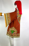1970s vintage cotton kaftan / smock dress / 60s / Festival / Hippie / aztec / wizard sleeves