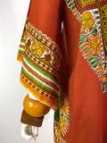 1970s vintage cotton kaftan / smock dress / 60s / Festival / Hippie / aztec / wizard sleeves