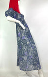 1970s vintage lurex metallic maxi dress / party dress / Disco / puff sleeves