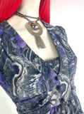1970s vintage lurex metallic maxi dress / party dress / Disco / puff sleeves