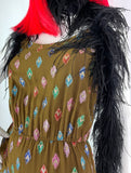 1970s vintage 70s does 40s deco glitter dress Radley / Disco / Studio 54 / party dress