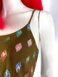 1970s vintage 70s does 40s deco glitter dress Radley / Disco / Studio 54 / party dress