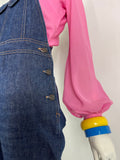 1970s vintage BHS indigo blue denim overall dungarees / Workwear / 50s utility / GLam Rock