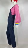 1970s vintage BHS indigo blue denim overall dungarees / Workwear / 50s utility / GLam Rock