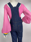 1970s vintage BHS indigo blue denim overall dungarees / Workwear / 50s utility / GLam Rock