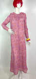 1970s vintage paisley psychedelic hood maxi dress / Hippie / Festival / Mod