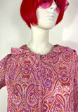 1970s vintage paisley psychedelic hood maxi dress / Hippie / Festival / Mod