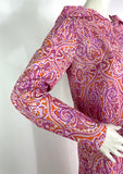 1970s vintage paisley psychedelic hood maxi dress / Hippie / Festival / Mod