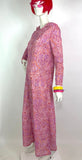 1970s vintage paisley psychedelic hood maxi dress / Hippie / Festival / Mod