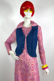 1970s vintage paisley psychedelic hood maxi dress / Hippie / Festival / Mod