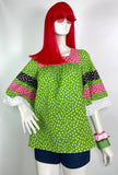 Pia & Paula 1970s vintage cotto tunic smock / blouse / Mod / Hippie / Jeff Banks