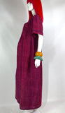 1960s vintage indian cotton Kaftan dress / Hippie / Festival / Woodstock / block print