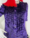 1960s vintage purple crush velvet deco maxi dress 70s Hippie / Biba / Bus Stop