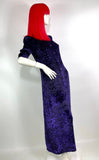 1960s vintage purple crush velvet deco maxi dress 70s Hippie / Biba / Bus Stop