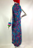 1970s vintage purple & green swirly psychedelic maxi dress / 60s Hippie / Festival