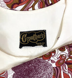 Crowthers 1960s 70s vintage psychedelic maxi dress / mushroom print / RARE