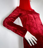 'Forbidden Fruit' 1960s Vintage hippie crush velvet maxi dress / Lux hippie / RARE