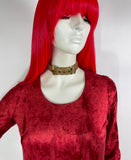 'Forbidden Fruit' 1960s Vintage hippie crush velvet maxi dress / Lux hippie / RARE
