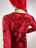 'Forbidden Fruit' 1960s Vintage hippie crush velvet maxi dress / Lux hippie / RARE