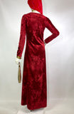 'Forbidden Fruit' 1960s Vintage hippie crush velvet maxi dress / Lux hippie / RARE