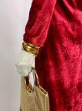 'Forbidden Fruit' 1960s Vintage hippie crush velvet maxi dress / Lux hippie / RARE