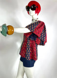 1960s vintage indian cotton tunic smock top / shirt / hippie / 70s / boho / block print