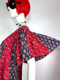 1960s vintage indian cotton tunic smock top / shirt / hippie / 70s / boho / block print