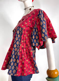 1960s vintage indian cotton tunic smock top / shirt / hippie / 70s / boho / block print