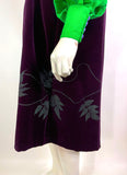 Kate Beaver vintage 70s velvet smock pinafore midi dress 70s Hippie / Aubrey beardsley