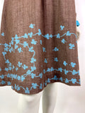 Kate Beaver 70s vintage cotton prairie smock midi dress / boho / Arts & crafts / 60s