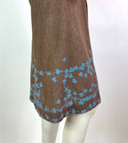 Kate Beaver 70s vintage cotton prairie smock midi dress / boho / Arts & crafts / 60s