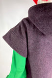 1970s vintage plum wool cape / jacket / coat / Mod / hood / autumn / hippie / boho