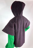 1970s vintage plum wool cape / jacket / coat / Mod / hood / autumn / hippie / boho