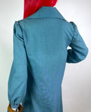 Kate Beaver 70s vintage turquoise cotton gauze maxi dress / hippy / 60s / arts & crafts