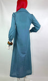 Kate Beaver 70s vintage turquoise cotton gauze maxi dress / hippy / 60s / arts & crafts