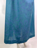 Kate Beaver 70s vintage turquoise cotton gauze maxi dress / hippy / 60s / arts & crafts