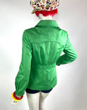 1960s 70s vintage apple green trench jacket / mini mac / Mod / Rain mac / Twiggy