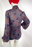 Jeff Banks 70s vintage psychedelic billowing balloon sleeve shirt blouse / Clobber RARE